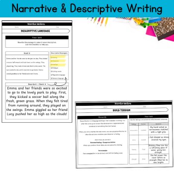 Grammar & Writing Review 5th 6th Grade ELA Language Arts Packet Middle School, image 2