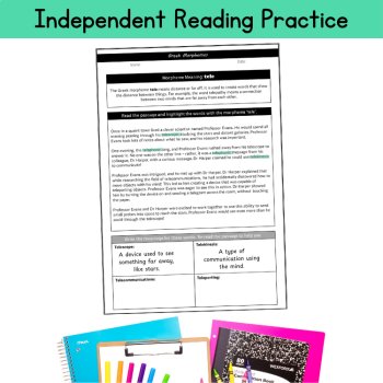 Greek Roots Morphology Reading Passages 5th 6th Grade Morpheme Word Work Review, image 4