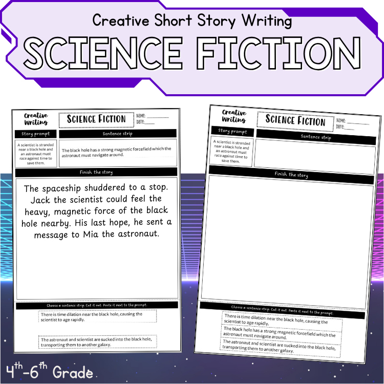 Sci Fi Fun Friday Writing Prompts Reluctant Writers Early Finisher 5th 6th Grade