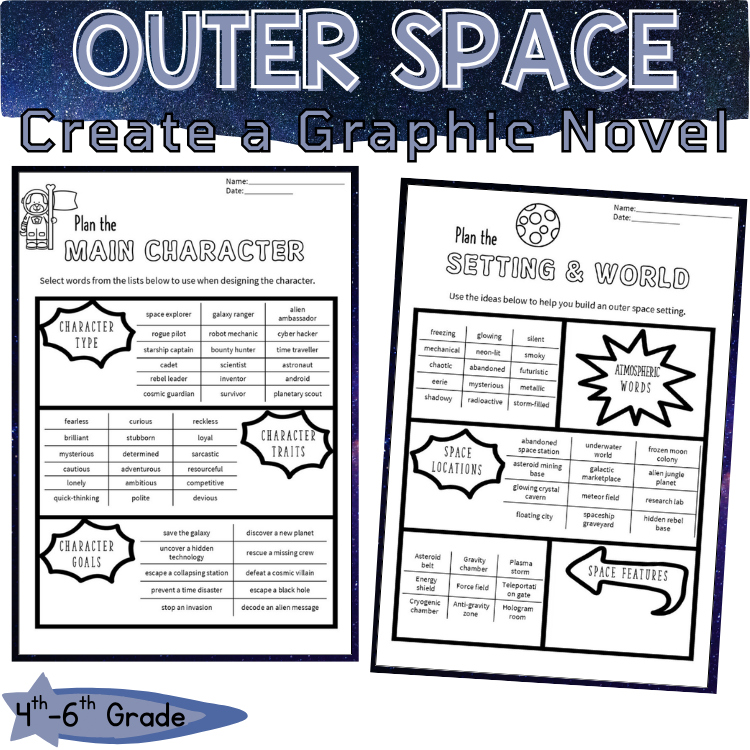 Space Graphic Novel Project Comic Book Writing Unit Visual Narrative 5th 6th