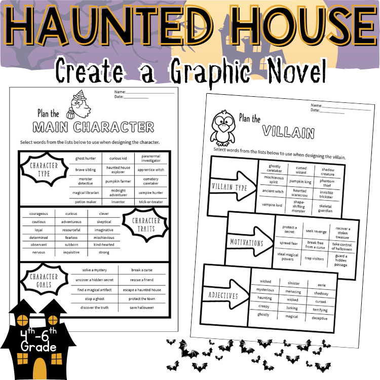 Halloween Comic Storytelling Graphic Novel Project 5th 6th Grade Writing Unit