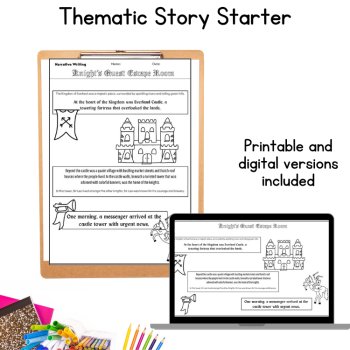 Medieval Times Fun Engaging Story Writing Activity 5th 6th Grade ELA Escape Room, image 2