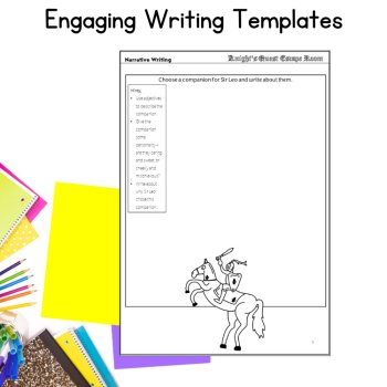 Medieval Times Fun Engaging Story Writing Activity 5th 6th Grade ELA Escape Room, image 4