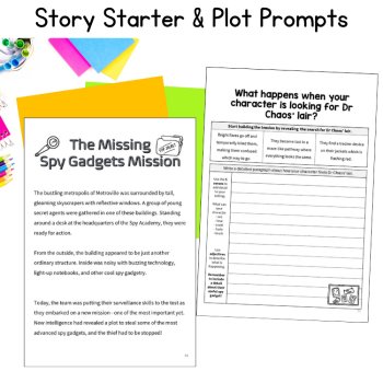 Fun Finish the Story Creative Writing ELA 5th 6th 7th Grade Independent Packet, image 2