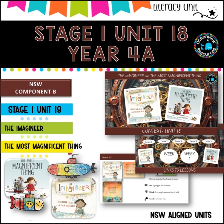 NSW DET Stage 1 English Unit 18 THE IMAGINEER, MAGNIFICENT THING  Comp B TERM 4A