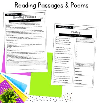 Alliteration Analysis 5th 6th 7th Grade Figurative Language Unit  Reading Poetry, image 2