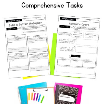 Metaphors ELA Passages Writing Activities 5th 6th 7th Grade Figurative Language, image 3