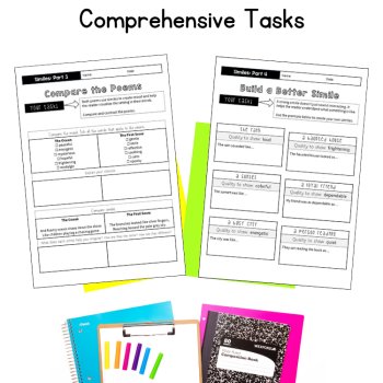 Similes Unit Reading Poetry Analysis Tasks 5th 6th 7th Grade Figurative Language, image 3