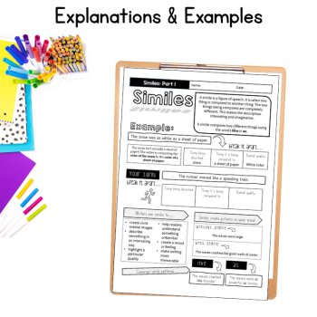 Similes Unit Reading Poetry Analysis Tasks 5th 6th 7th Grade Figurative Language, image 4