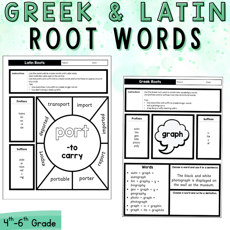 4th 5th Grade Morphology Greek Latin Root Word Worksheets Affixes Morpheme Magic