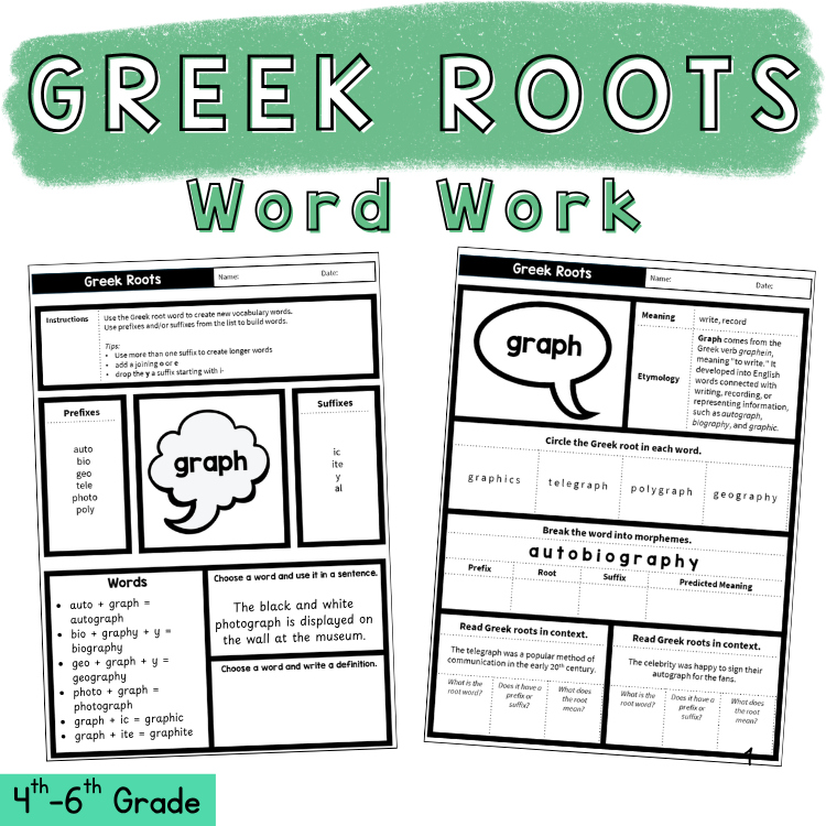 4th 5th Grade Root Word Middle School Morphology Morphemes Worksheets Practice