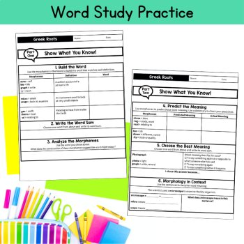 4th 5th Grade Root Word Middle School Morphology Morphemes Worksheets Practice, image 4