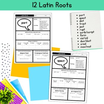 Root Word Work Worksheets 5th Grade Morphology Latin Roots Prefix Suffix Unit, image 2