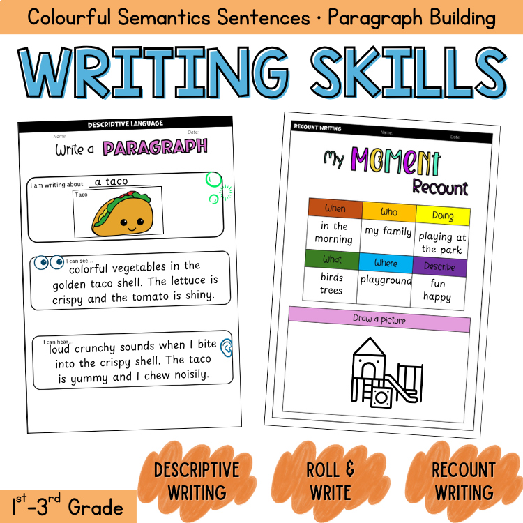 Grammatically Correct Sentences Descriptive Writing with Five Senses Grade 1 2