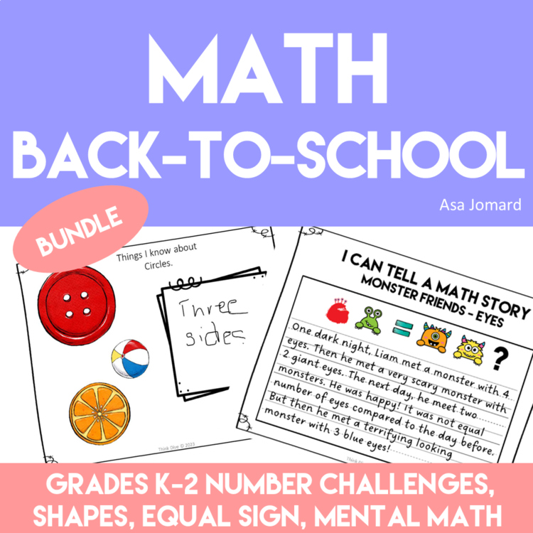 Engaging Kindergarten Grade 1  & 2 Math Journal Prompts | Back to School