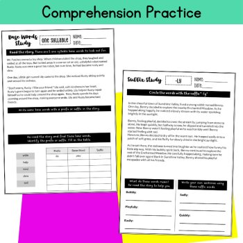 Morphology Worksheets Multisyllabic 4th 5th Grade Prefix Suffix Affixes Passage, image 4