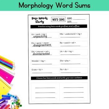 Multisyllabic Base Word Prefix Suffix Reading Passage 4th 5th Grade Morphology, image 3
