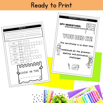 3rd 4th Grade Grammar Punctuation ELA Skills Review Escape Room Literacy Centers, image 4