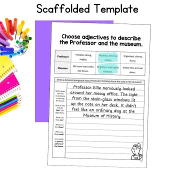 Imaginative Fun Story Fictional Narrative Writing Paper Plot Prompts Organizer, image 3