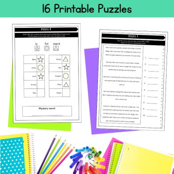 Prefix Suffix Worksheet Games 4th Grade Practice Activity Morphology Word Work, image 2