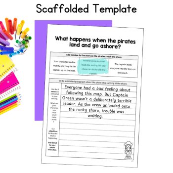 Fictional Narrative Story Writing Paper with Prompts & Template 5th 6th Grade, image 3