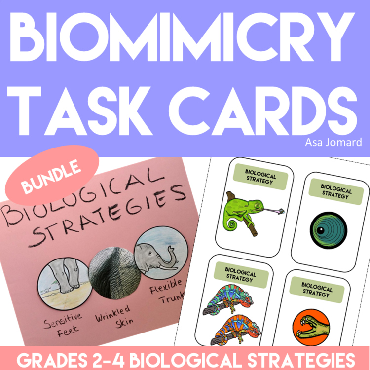 Inspiring Biomimicry Card Activities Bundle | Explore Biological Strategies