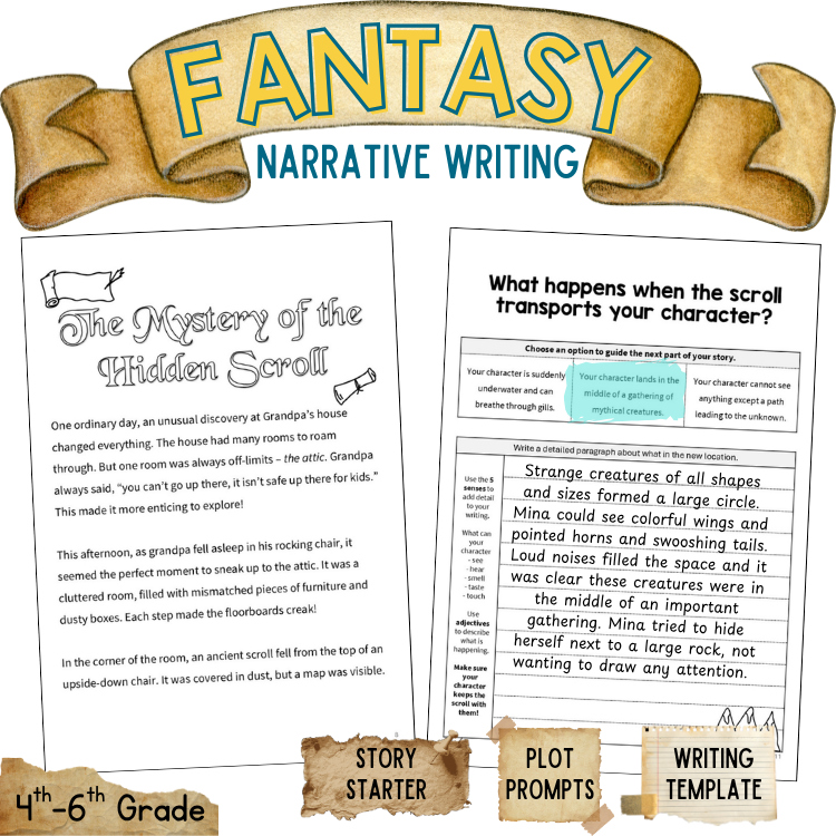 Imaginative Narrative Fantasy Writing Fictional Organizer Story Writing Template