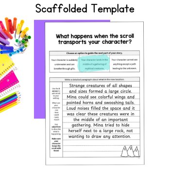 Imaginative Narrative Fantasy Writing Fictional Organizer Story Writing Template, image 3