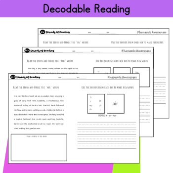air ear are aw Blends Spelling Practice 2nd 3rd Grade Phonics Review Worksheets, image 2