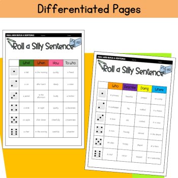 Roll & Build Grammatically Correct Sentences Colourful Semantics Color Coded, image 2