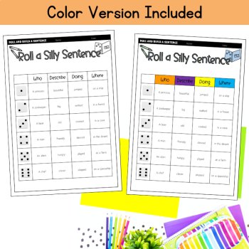 Roll & Build Grammatically Correct Sentences Colourful Semantics Color Coded, image 4