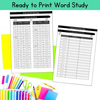 Morphology Etymology Word Study 5th 6th Grade Prefix Suffix Roots Worksheet Task, image 4