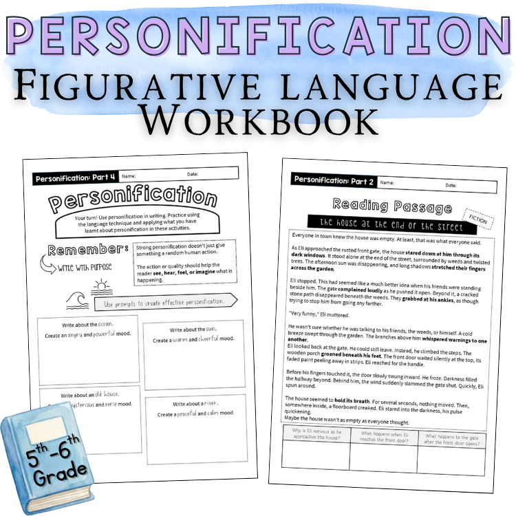 Personification Unit Reading Passages & Writing Activities 5th 6th 7th Grade