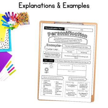 Personification Unit Reading Passages & Writing Activities 5th 6th 7th Grade, image 4