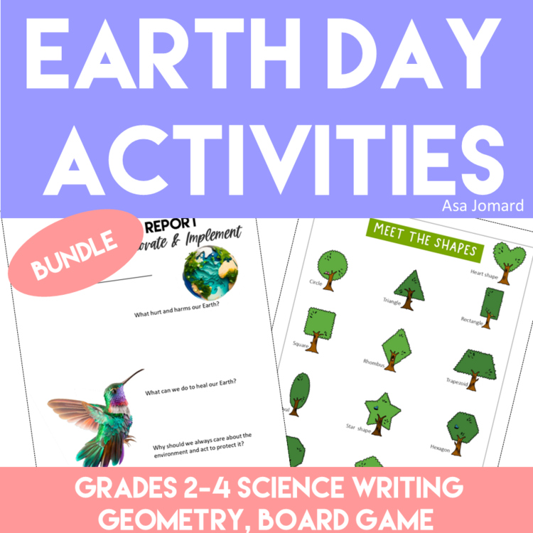 Engaging Earth Day Bundle Activities | Game Board Project | Geometry
