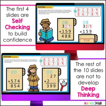 3 Digit Addition with Regrouping #9 - Google Slides - Higher Order Thinking, image 4