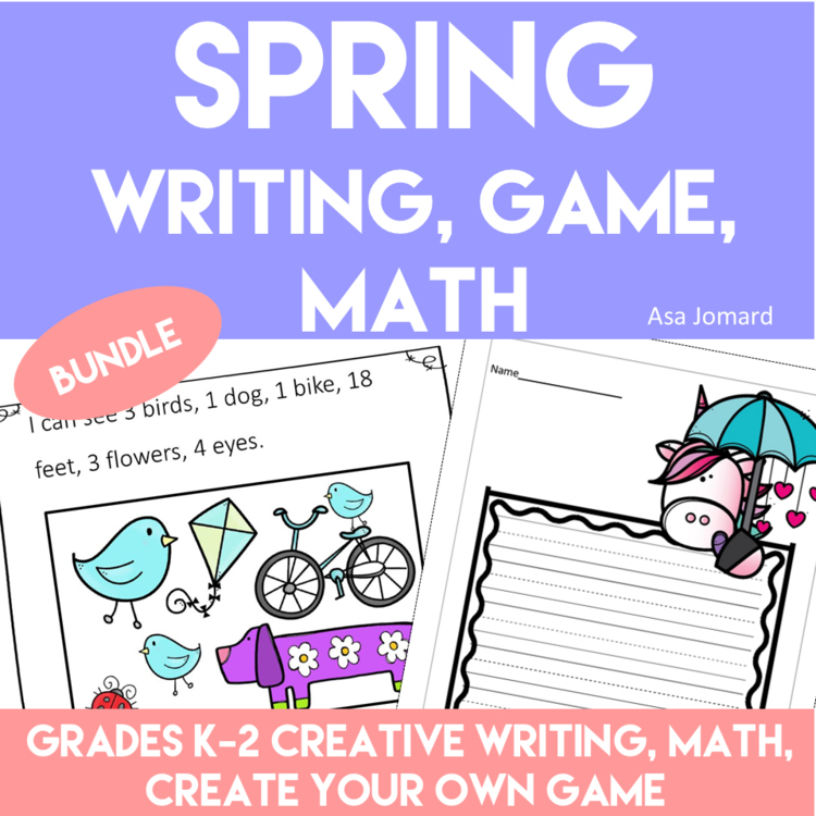 Inpiring Spring Activities Bundle | Engaging Math Journal Prompts and Games