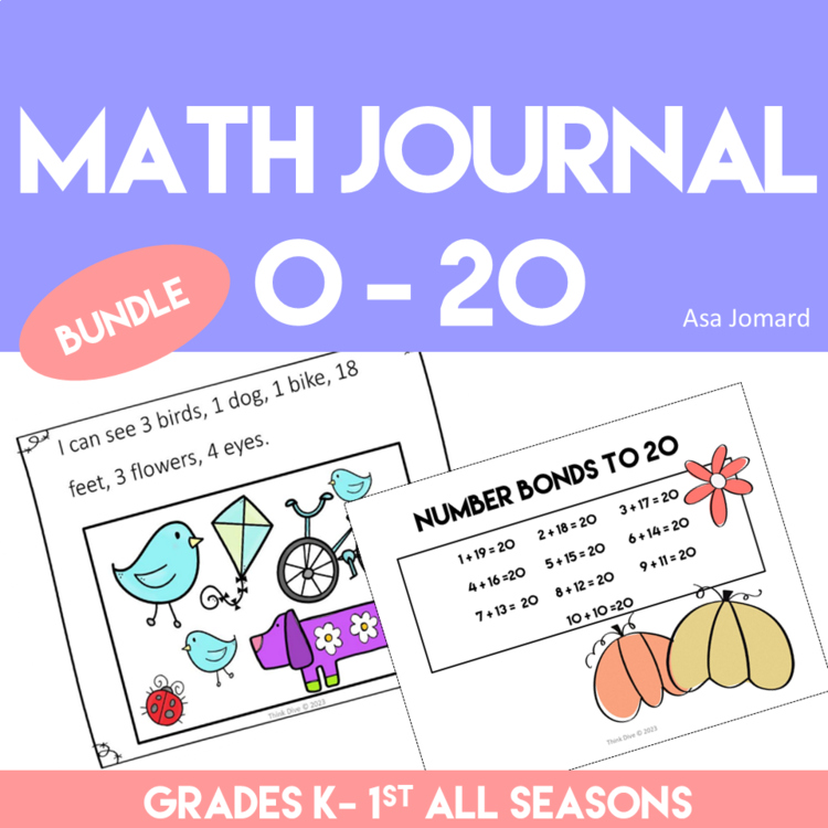Inspiring Math Journal Prompts Bundle | Explore Numbers 0 -20