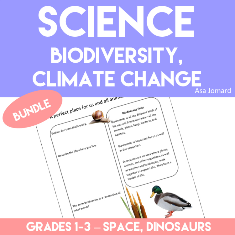Unique Science Bundle | Biodiversity Dinosaur Space Climate Change Activities