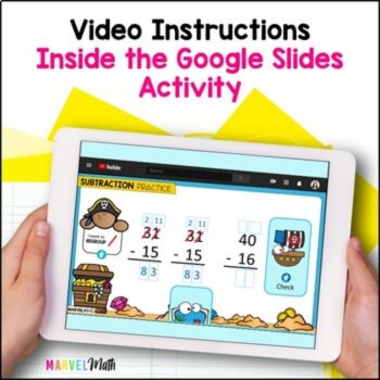 2 Digit Subtraction with Regrouping Google Slides, Forms Digital Resource Bundle, image 2