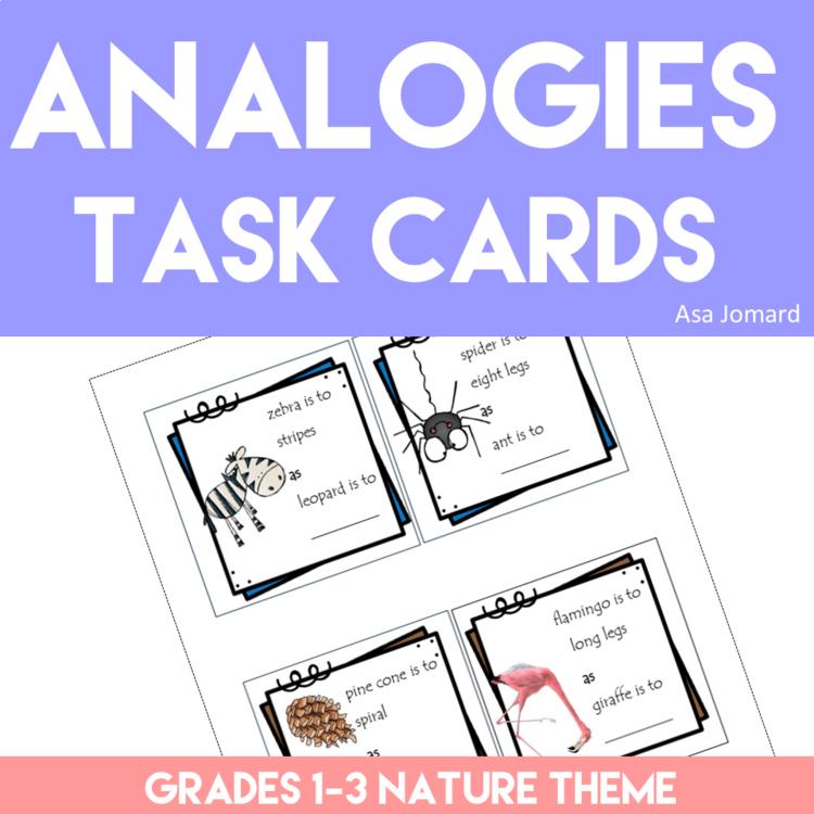 Engaging Analogies Nature Theme Task Cards