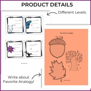 Engaging Analogies Nature Theme Task Cards, image 3