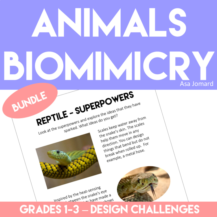 Learn from Mammals Reptiles and Amphibians | Bundle with Biomimicry Activities