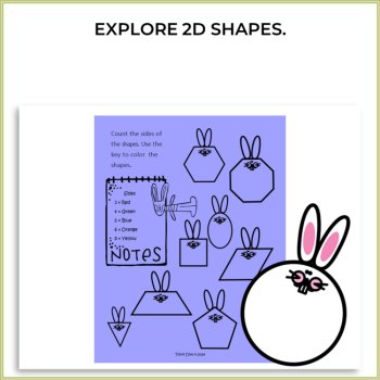 Engaging 2D Shapes Worksheets with Activities | Fun Math for Spring and Easter, image 2