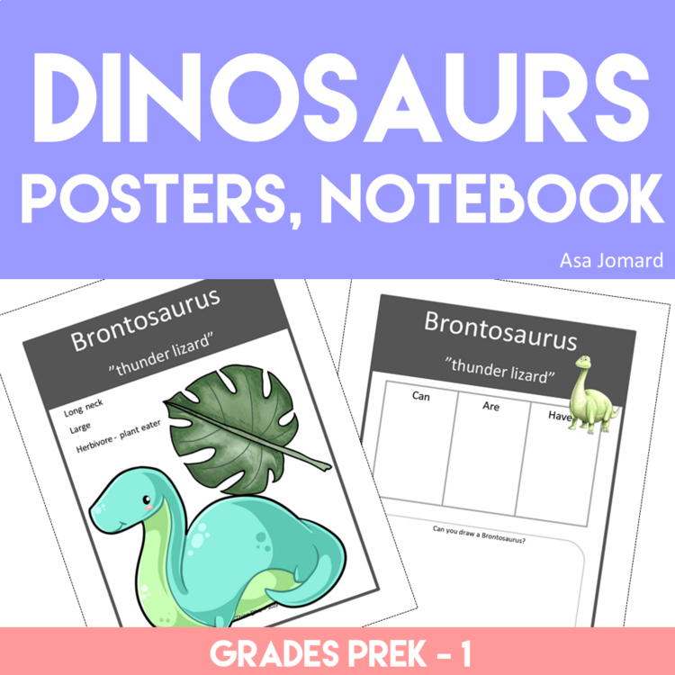 Inspiring Dinosaurs Posters | Project Based Learning with Notebook Activities