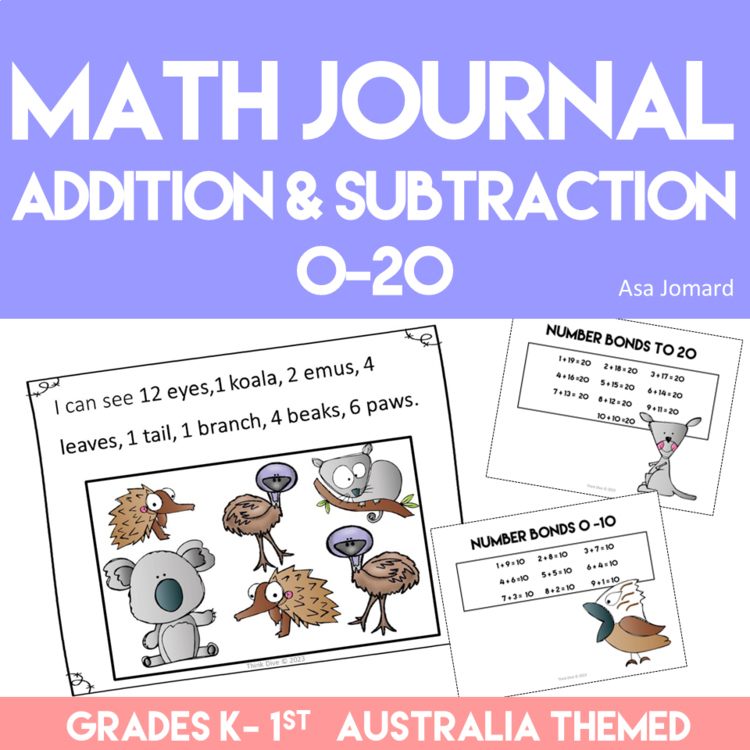Engaging Math Journal Prompts | Explore Numbers 0-20 Australia Themed