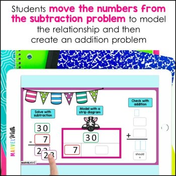 2 Digit Subtraction with Regrouping #10 - Google Slides - Check with Addition, image 3