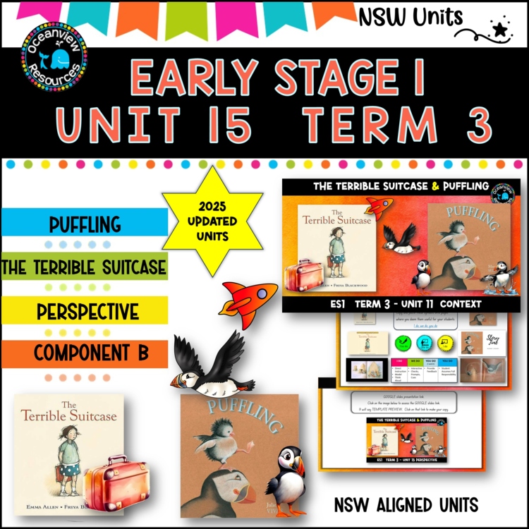 2025 Updated TERRIBLE SUITCASE,PUFFLING Unit 15, ES1 Term 3, NSW DET mentor text