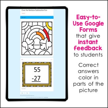 2 Digit Subtraction with Regrouping #7 - Digital Coloring by Code - Google Forms, image 3