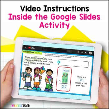 2 Digit Subtraction with Regrouping #6 - Google Slides - Picnic at the Park, image 2